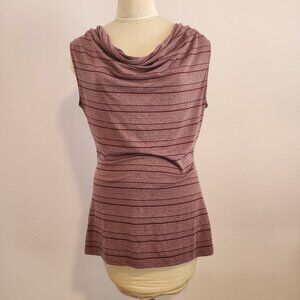 Purple stripe sleeveless top, size L